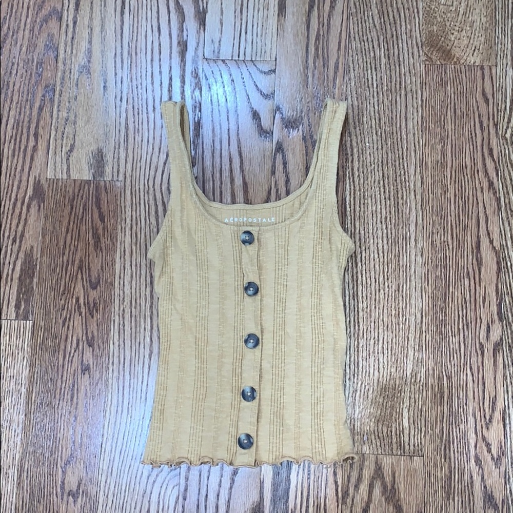 Yellow button down tank top